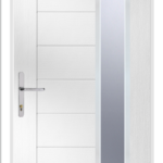 White door with a silver handle