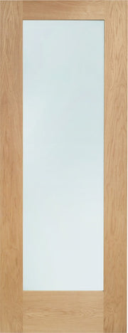 PATTERN 10 INTERNAL OAK FD30 FIRE DOOR WITH CLEAR GLASS