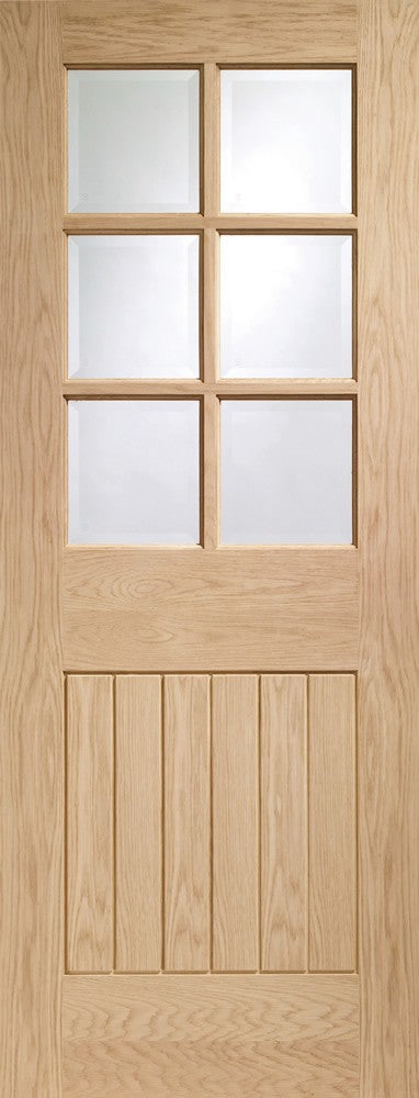 Suffolk Original 6 Light Clear Bevelled Glazed Oak Internal Door