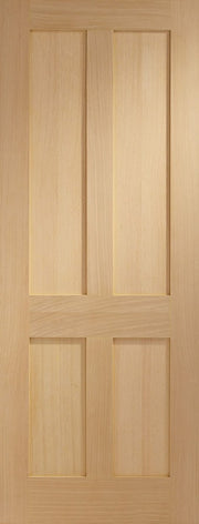 INTERNAL OAK PRE-FINISHED VICTORIAN SHAKER 4 PANEL FIRE DOOR