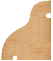 Wooden weather bar with a quarter round cutout on a white background