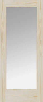 Wooden door with a glass panel