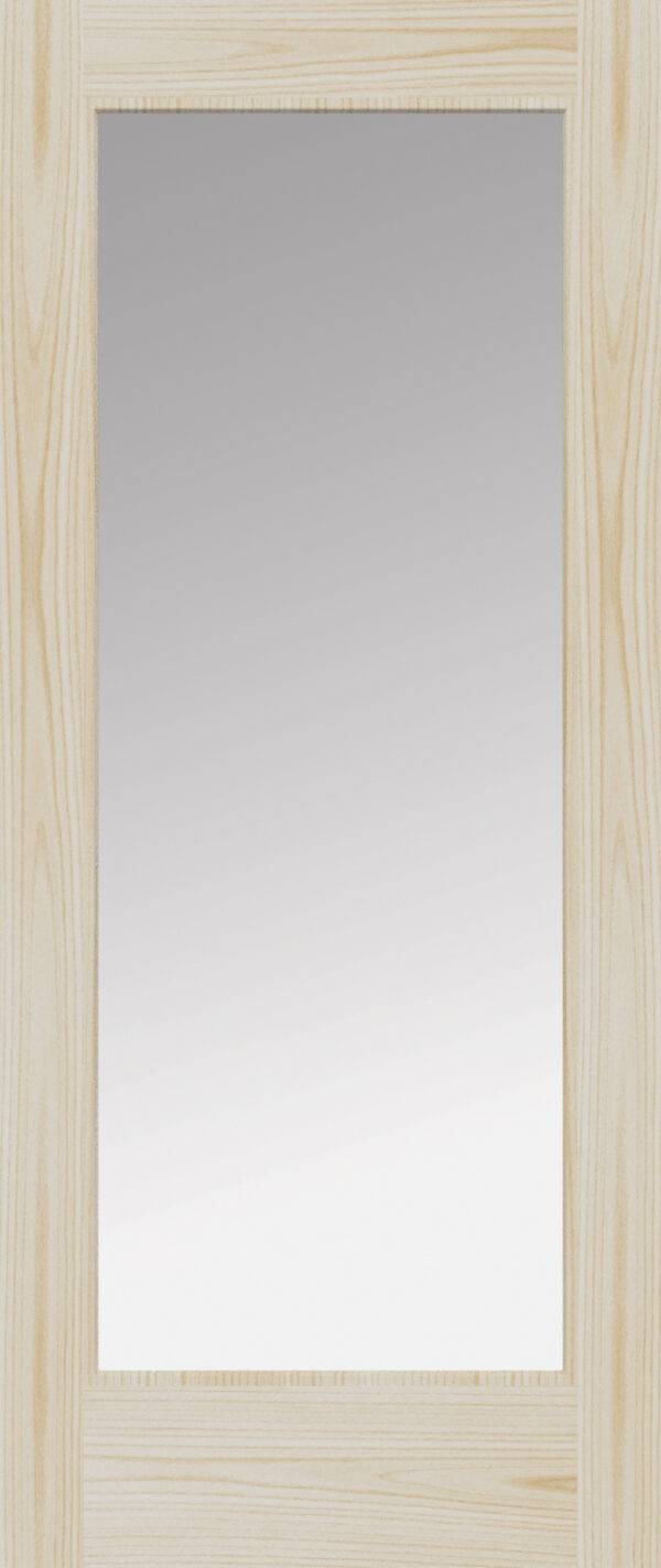 Wooden door with a glass panel