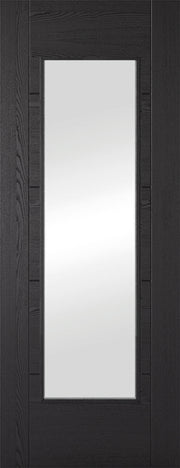 INTERNAL BLACK PREFINISHED OAK ISEO FIRE GLAZED DOOR