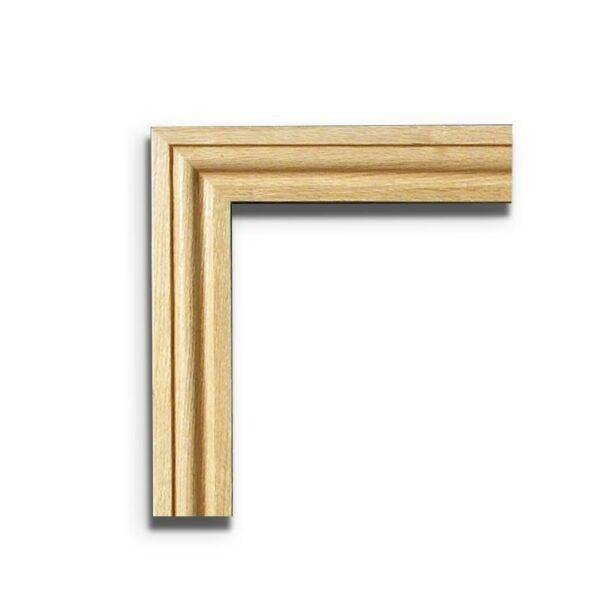 Wooden picture frame corner on a white background