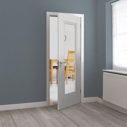 BELTON GLAZED CLASSIC PANELLED WHITE PRIMED INTERNAL DOOR