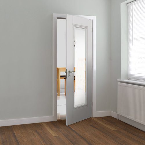 BELTON ETCHED GLAZED CLASSIC PANELLED WHITE PRIMED INTERNAL DOOR
