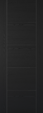 Black laminate door with a textured pattern