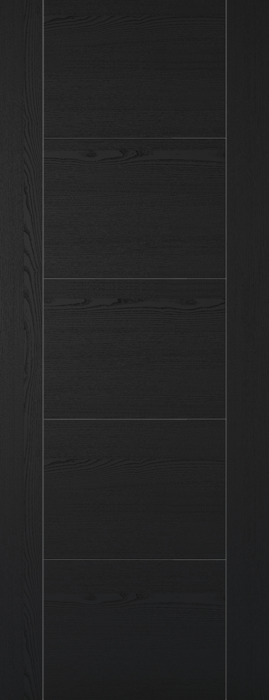 Black laminate door with a textured pattern