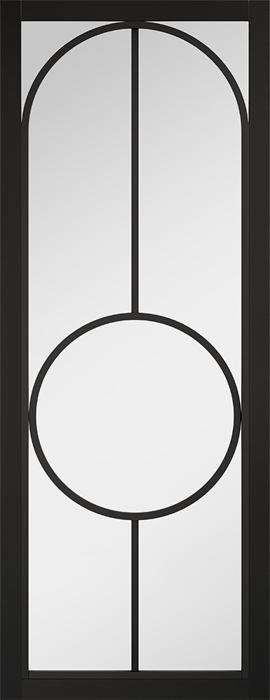 Decorative glass panel with geometric design on a white background