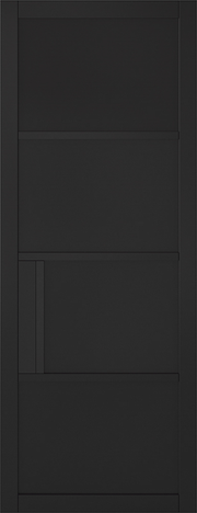 Dark gray door with a minimalist design
