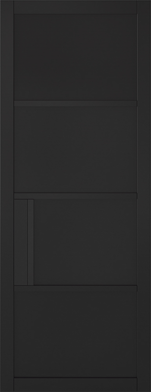 Dark gray door with a minimalist design