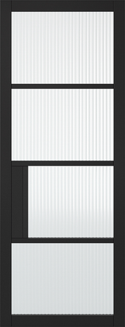 Black Chelsea Glazed 4L Reeded Prefinished Internal Door