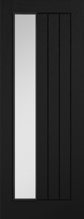 Black Mexicano Offset Glazed Prefinished Internal Door