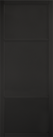 Black door with a minimalist design