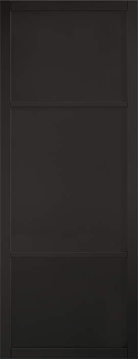 Black door with a minimalist design