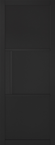 Black door with a minimalist design