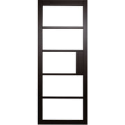 Black ladder shelf with five rungs on a white background