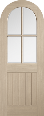 Blonde Oak Mexicano Arched Glazed Prefinished Internal Door