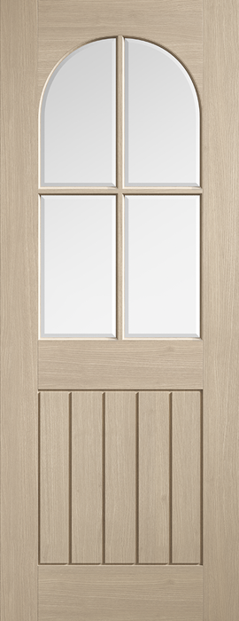 Blonde Oak Mexicano Arched Square Top Glazed Prefinished Internal Door