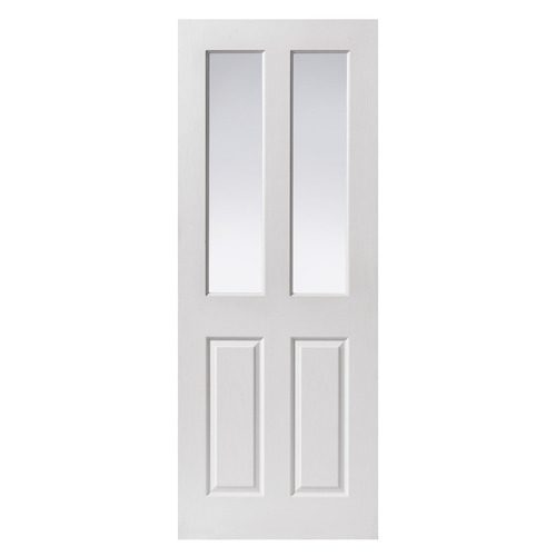 ANTERBURY GLAZED GRAINED WHITE PRIMED MOULDED PANELLED INTERNAL DOOR