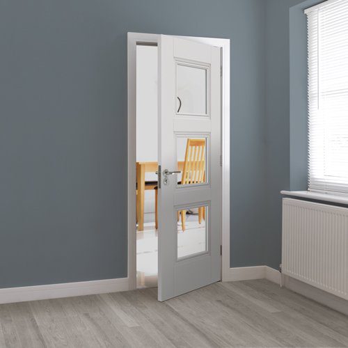 CATTON GLAZED CLASSIC PANELLED WHITE PRIMED INTERNAL DOOR