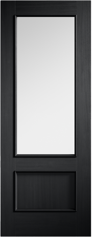 BLACK MURCIA 1P 1L CLEAR GLAZED PREFINISHED INTERNAL DOOR