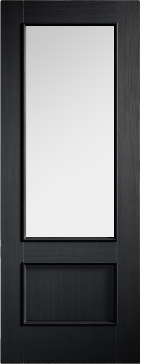 BLACK MURCIA 1P 1L CLEAR GLAZED PREFINISHED INTERNAL DOOR