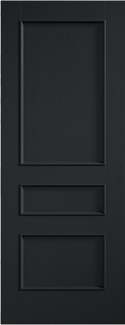 Black door with a minimalist design