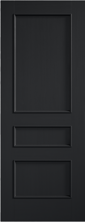 Black door with a minimalist design