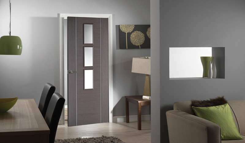 Chocolate Grey Alcaraz Glazed 3L Prefinished Internal Door