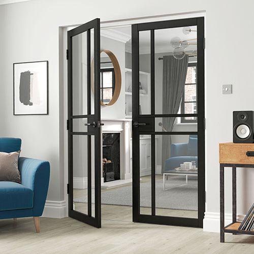 CITY BLACK GLAZED CLEAR GLASS INTERNAL DOOR
