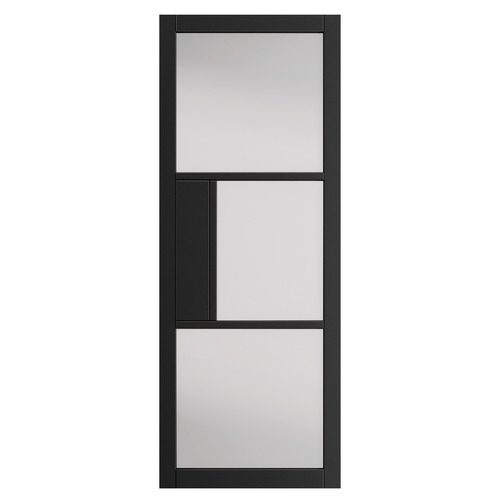 COSMO BLACK GLAZED CLEAR GLASS INTERNAL DOOR