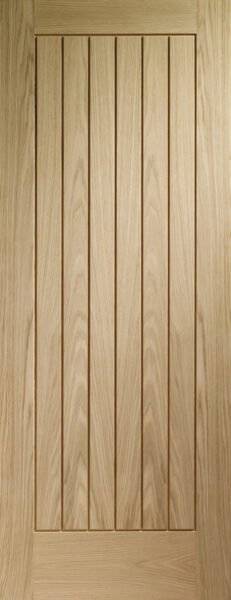 Wooden door with vertical slats