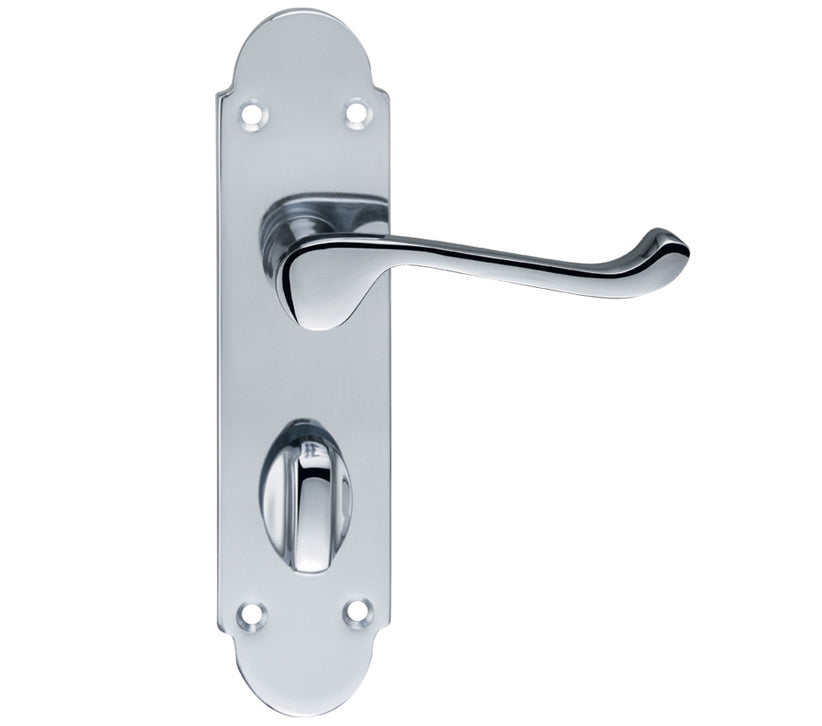 ZOO HARDWARE FULTON & BRAY OXFORD DOOR HANDLES ON BACKPLATE, POLISHED CHROME - (SOLD IN PAIRS)