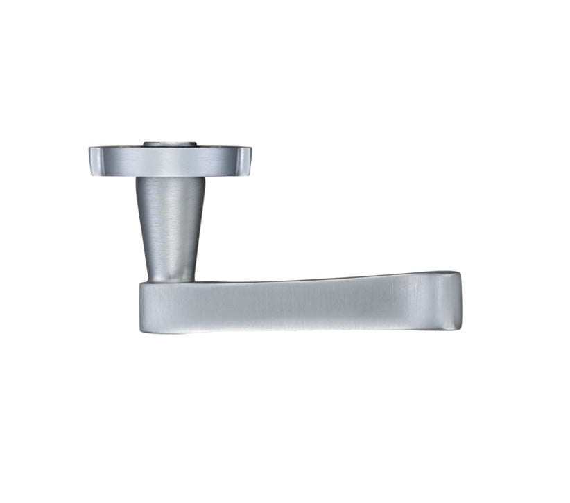 ZOO HARDWARE FULTON & BRAY OXFORD DOOR HANDLES ON BACKPLATE, SATIN CHROME - (SOLD IN PAIRS)