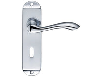 ZOO HARDWARE FULTON & BRAY ARUNDEL DOOR HANDLES ON BACKPLATE, POLISHED CHROME - (SOLD IN PAIRS)