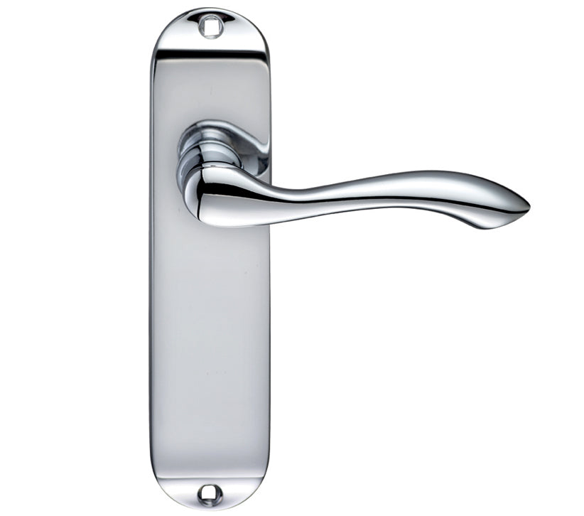 ZOO HARDWARE FULTON & BRAY ARUNDEL DOOR HANDLES ON BACKPLATE, POLISHED CHROME - (SOLD IN PAIRS)