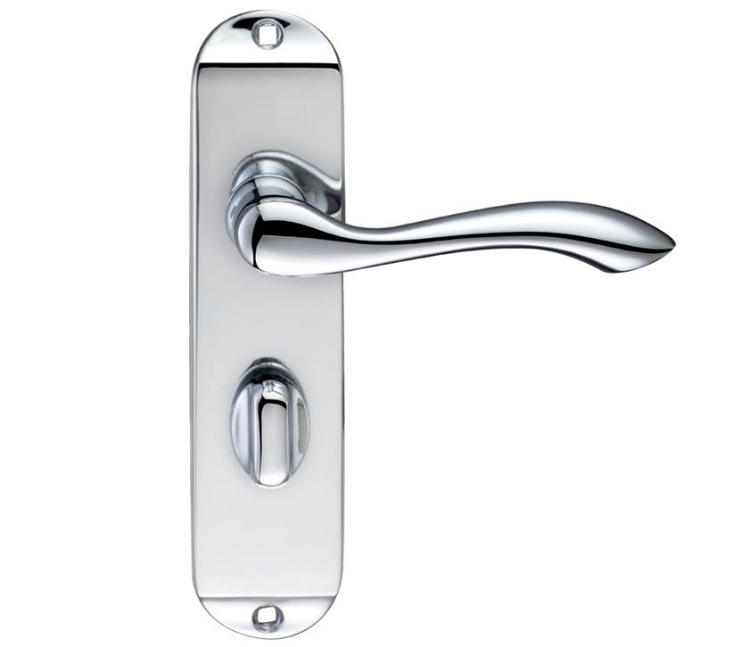 ZOO HARDWARE FULTON & BRAY ARUNDEL DOOR HANDLES ON BACKPLATE, POLISHED CHROME - (SOLD IN PAIRS)