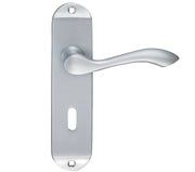 ZOO HARDWARE FULTON & BRAY ARUNDEL DOOR HANDLES ON BACKPLATE, SATIN CHROME - (SOLD IN PAIRS)