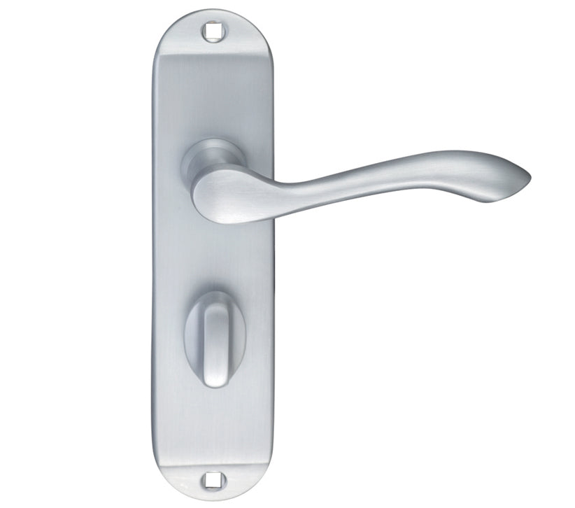 ZOO HARDWARE FULTON & BRAY ARUNDEL DOOR HANDLES ON BACKPLATE, SATIN CHROME - (SOLD IN PAIRS)