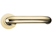 ZOO HARDWARE FULTON & BRAY RTD LEVER ON ROUND ROSE  POLISHED BRASS - FB030 (SOLD IN PAIRS)