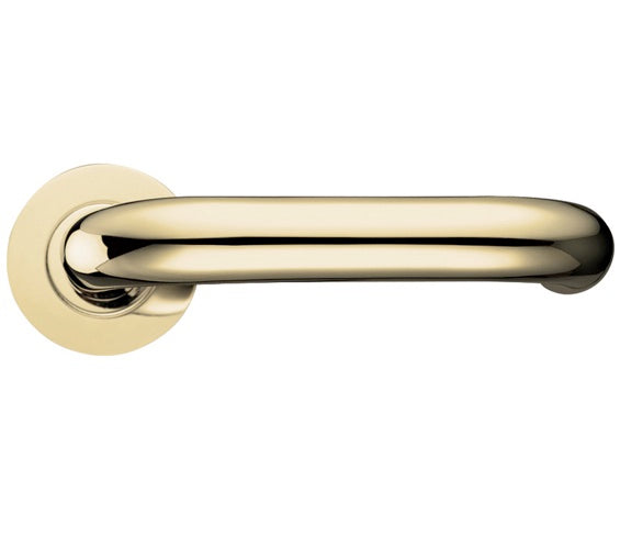 ZOO HARDWARE FULTON & BRAY RTD LEVER ON ROUND ROSE  POLISHED BRASS - FB030 (SOLD IN PAIRS)