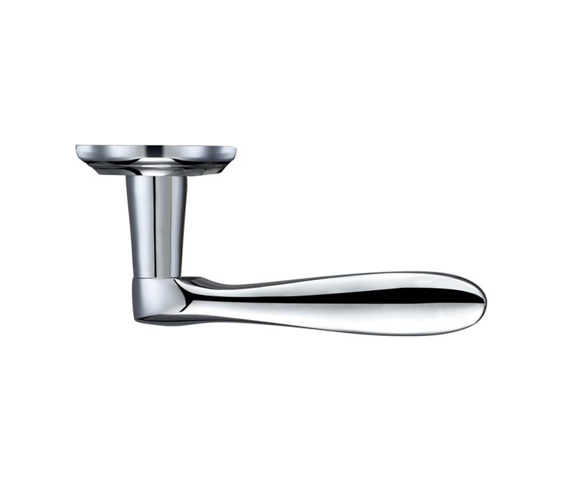 ZOO HARDWARE FULTON & BRAY LINCOLN DOOR HANDLES ON BACKPLATE, DUAL FINISH SATIN CHROME & POLISHED CHROME - (SOLD IN PAIRS)