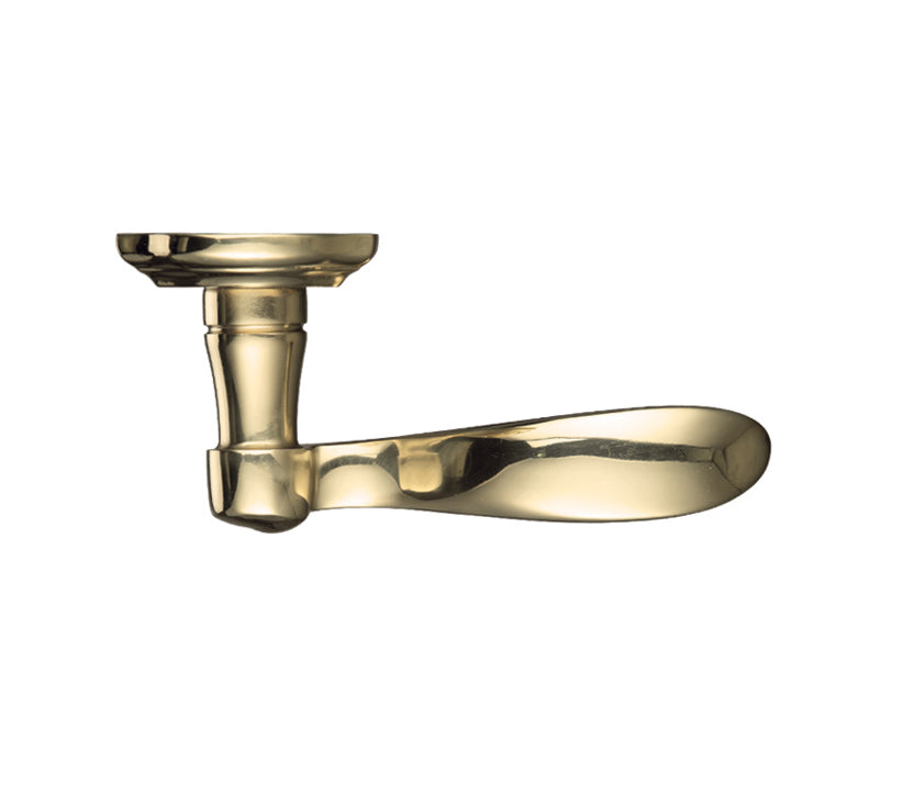 ZOO HARDWARE FULTON & BRAY WINCHESTER DOOR HANDLES ON BACKPLATE, SATIN BRASS & POLISHED BRASS - (SOLD IN PAIRS)