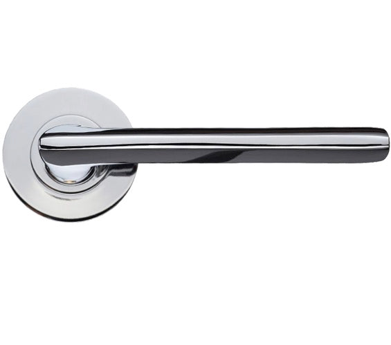 ZOO HARDWARE VIROTTIA DOOR HANDLES ON ROUND ROSE  POLISHED CHROME - FB070CP (SOLD IN PAIRS)