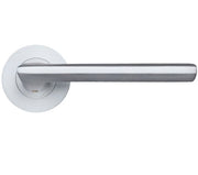ZOO HARDWARE VIROTTIA DOOR HANDLES ON ROUND ROSE  SATIN CHROME - FB070SC (SOLD IN PAIRS)
