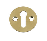 ZOO HARDWARE FULTON & BRAY STANDARD PROFILE VICTORIAN ESCUTCHEON POLISHED BRASS - FB10