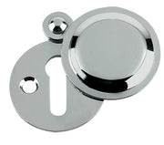 ZOO HARDWARE FULTON & BRAY STANDARD PROFILE COVERED VICTORIAN ESCUTCHEON POLISHED CHROME - FB11CP