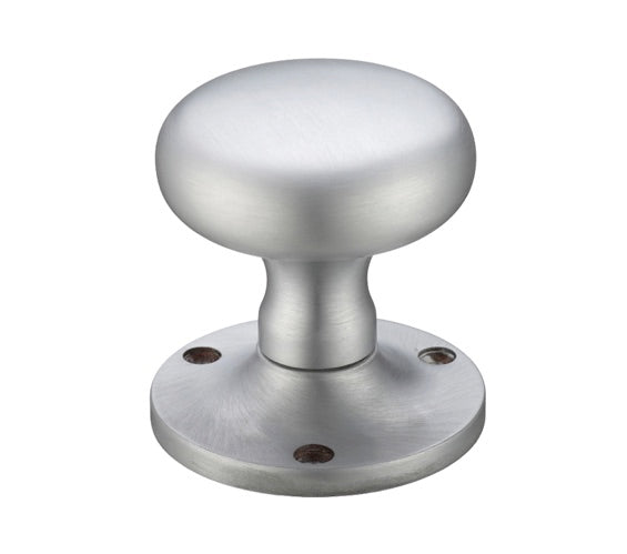 ZOO HARDWARE FULTON & BRAY MUSHROOM MORTICE DOOR KNOBS SATIN CHROME – FB201SC (PAIR)